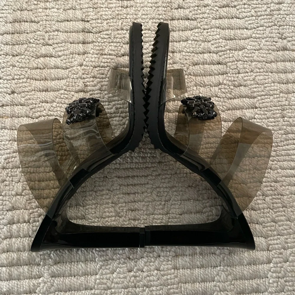 Karl Lagerfeld Black and Clear Heel, Size 10 - Picture 5 of 8